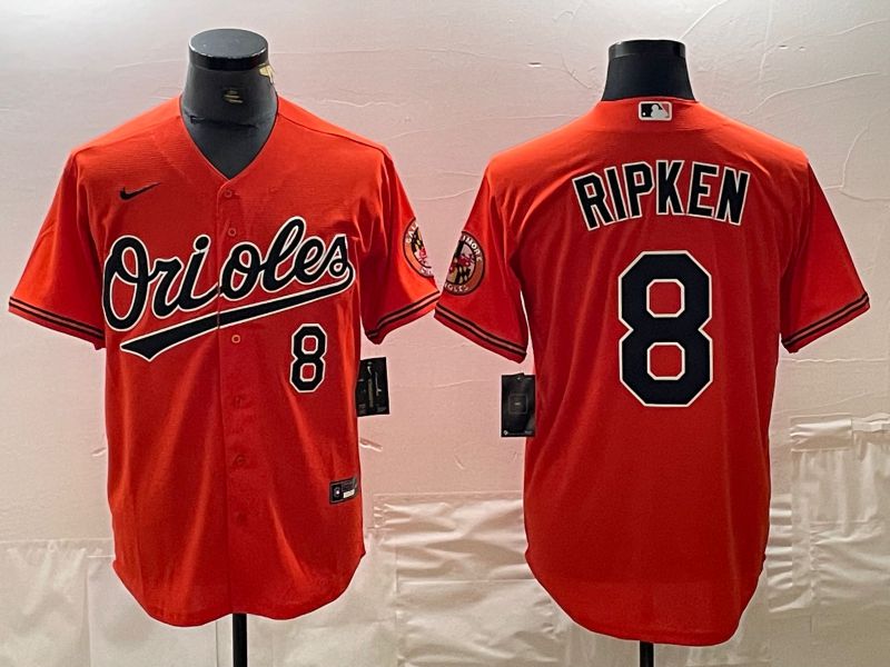 Men Baltimore Orioles 8 Ripken Red Nike Game MLB Jersey style 1